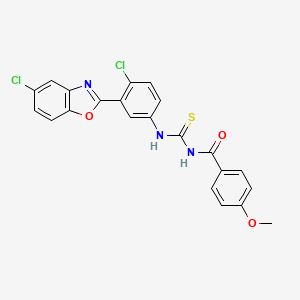 molecular formula C22H15Cl2N3O3S B5021016 N-({[4-chloro-3-(5-chloro-1,3-benzoxazol-2-yl)phenyl]amino}carbonothioyl)-4-methoxybenzamide 