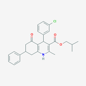 molecular formula C27H28ClNO3 B5021033 isobutyl 4-(3-chlorophenyl)-2-methyl-5-oxo-7-phenyl-1,4,5,6,7,8-hexahydro-3-quinolinecarboxylate 