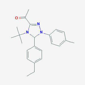 molecular formula C23H29N3O B502104 1-[4-tert-butyl-5-(4-ethylphenyl)-1-(4-methylphenyl)-4,5-dihydro-1H-1,2,4-triazol-3-yl]ethanone 