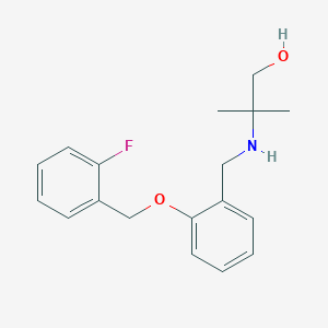 molecular formula C18H22FNO2 B502105 2-({2-[(2-Fluorobenzyl)oxy]benzyl}amino)-2-methylpropan-1-ol 
