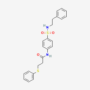 N-(4-{[(2-phenylethyl)amino]sulfonyl}phenyl)-3-(phenylthio)propanamide