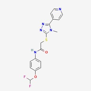 N-[4-(difluoromethoxy)phenyl]-2-{[4-methyl-5-(4-pyridinyl)-4H-1,2,4-triazol-3-yl]thio}acetamide