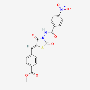 molecular formula C19H13N3O7S B5021091 methyl 4-({3-[(4-nitrobenzoyl)amino]-2,4-dioxo-1,3-thiazolidin-5-ylidene}methyl)benzoate 