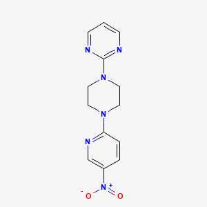 molecular formula C13H14N6O2 B5021093 2-[4-(5-nitro-2-pyridinyl)-1-piperazinyl]pyrimidine 