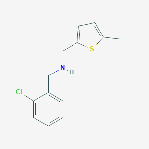 molecular formula C13H14ClNS B502110 1-(2-chlorophenyl)-N-[(5-methylthiophen-2-yl)methyl]methanamine 