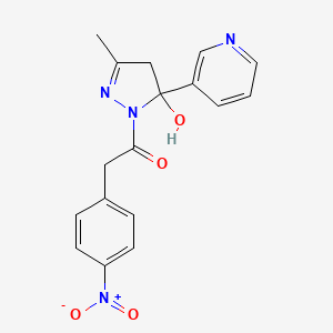 3-methyl-1-[(4-nitrophenyl)acetyl]-5-(3-pyridinyl)-4,5-dihydro-1H-pyrazol-5-ol