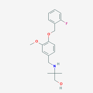 molecular formula C19H24FNO3 B502112 2-({4-[(2-Fluorobenzyl)oxy]-3-methoxybenzyl}amino)-2-methylpropan-1-ol 