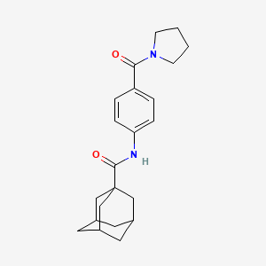 molecular formula C22H28N2O2 B5021135 N-[4-(1-pyrrolidinylcarbonyl)phenyl]-1-adamantanecarboxamide 