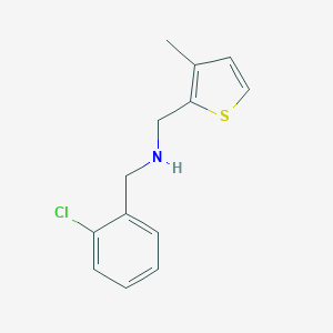 molecular formula C13H14ClNS B502115 1-(2-chlorophenyl)-N-[(3-methylthiophen-2-yl)methyl]methanamine 