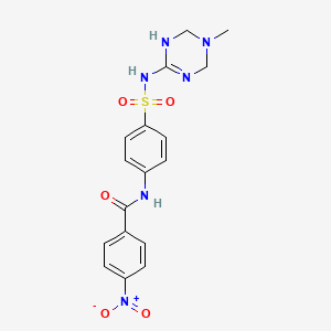 N-(4-{[(5-methyl-1,3,5-triazinan-2-ylidene)amino]sulfonyl}phenyl)-4-nitrobenzamide