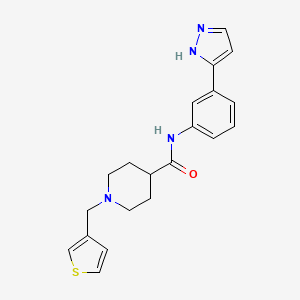 molecular formula C20H22N4OS B5021225 N-[3-(1H-pyrazol-5-yl)phenyl]-1-(3-thienylmethyl)-4-piperidinecarboxamide 