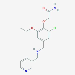 molecular formula C17H20ClN3O3 B502123 2-(2-Chloro-6-ethoxy-4-{[(pyridin-3-ylmethyl)amino]methyl}phenoxy)acetamide 