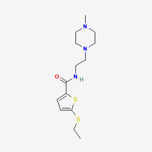 molecular formula C14H23N3OS2 B5021231 5-(ethylthio)-N-[2-(4-methyl-1-piperazinyl)ethyl]-2-thiophenecarboxamide bis(trifluoroacetate) 