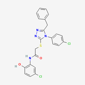 molecular formula C23H18Cl2N4O2S B5021249 2-{[5-benzyl-4-(4-chlorophenyl)-4H-1,2,4-triazol-3-yl]thio}-N-(5-chloro-2-hydroxyphenyl)acetamide 