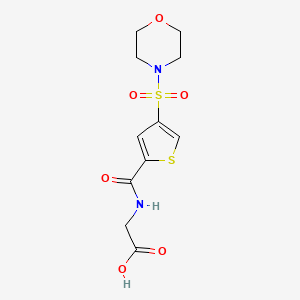 molecular formula C11H14N2O6S2 B5021257 N-{[4-(4-morpholinylsulfonyl)-2-thienyl]carbonyl}glycine 