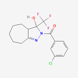 molecular formula C16H16ClF3N2O2 B5021268 2-(3-chlorobenzoyl)-3-(trifluoromethyl)-2,3,3a,4,5,6,7,8-octahydrocyclohepta[c]pyrazol-3-ol 