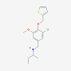 molecular formula C17H22ClNO2S B502128 N-[3-chloro-5-methoxy-4-(thiophen-2-ylmethoxy)benzyl]butan-2-amine 