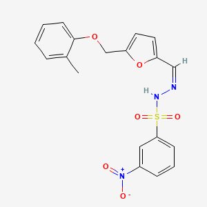 molecular formula C19H17N3O6S B5021286 N'-({5-[(2-methylphenoxy)methyl]-2-furyl}methylene)-3-nitrobenzenesulfonohydrazide 