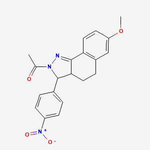 molecular formula C20H19N3O4 B5021289 2-acetyl-7-methoxy-3-(4-nitrophenyl)-3,3a,4,5-tetrahydro-2H-benzo[g]indazole 