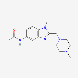 molecular formula C16H23N5O B5021294 N-{1-methyl-2-[(4-methyl-1-piperazinyl)methyl]-1H-benzimidazol-5-yl}acetamide 