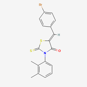 molecular formula C18H14BrNOS2 B5021302 (5Z)-5-[(4-bromophenyl)methylidene]-3-(2,3-dimethylphenyl)-2-sulfanylidene-1,3-thiazolidin-4-one 