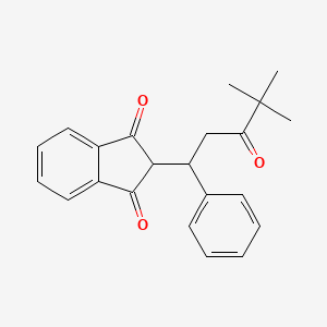 molecular formula C22H22O3 B5021333 2-(4,4-dimethyl-3-oxo-1-phenylpentyl)-1H-indene-1,3(2H)-dione 