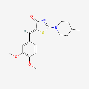 5-(3,4-dimethoxybenzylidene)-2-(4-methyl-1-piperidinyl)-1,3-thiazol-4(5H)-one