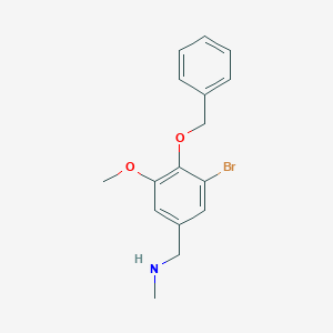 molecular formula C16H18BrNO2 B502136 1-[4-(benzyloxy)-3-bromo-5-methoxyphenyl]-N-methylmethanamine 