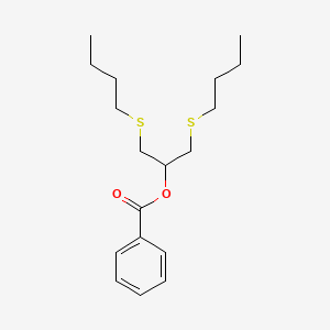 molecular formula C18H28O2S2 B5021360 2-(butylthio)-1-[(butylthio)methyl]ethyl benzoate 