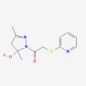 3,5-dimethyl-1-[(2-pyridinylthio)acetyl]-4,5-dihydro-1H-pyrazol-5-ol