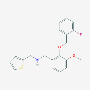 molecular formula C20H20FNO2S B502140 N-{2-[(2-fluorobenzyl)oxy]-3-methoxybenzyl}-N-(2-thienylmethyl)amine 