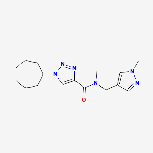 molecular formula C16H24N6O B5021406 1-cycloheptyl-N-methyl-N-[(1-methyl-1H-pyrazol-4-yl)methyl]-1H-1,2,3-triazole-4-carboxamide 