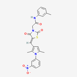 2-(5-{[2,5-dimethyl-1-(3-nitrophenyl)-1H-pyrrol-3-yl]methylene}-2,4-dioxo-1,3-thiazolidin-3-yl)-N-(3-methylphenyl)acetamide