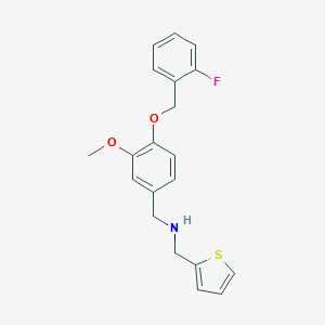 1-{4-[(2-fluorobenzyl)oxy]-3-methoxyphenyl}-N-(thiophen-2-ylmethyl)methanamine