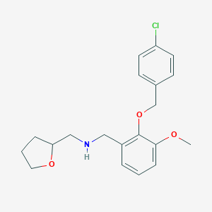 molecular formula C20H24ClNO3 B502150 N-{2-[(4-chlorobenzyl)oxy]-3-methoxybenzyl}-N-(tetrahydro-2-furanylmethyl)amine 