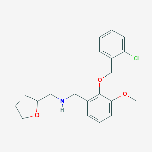 molecular formula C20H24ClNO3 B502152 1-{2-[(2-chlorobenzyl)oxy]-3-methoxyphenyl}-N-(tetrahydrofuran-2-ylmethyl)methanamine 