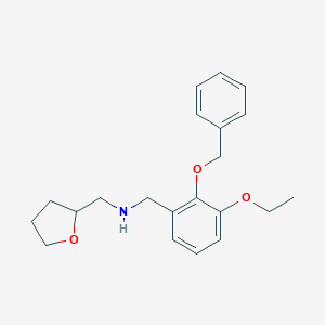 molecular formula C21H27NO3 B502153 1-[2-(benzyloxy)-3-ethoxyphenyl]-N-(tetrahydrofuran-2-ylmethyl)methanamine 