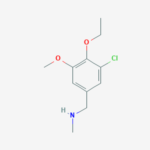 molecular formula C11H16ClNO2 B502154 1-(3-chloro-4-ethoxy-5-methoxyphenyl)-N-methylmethanamine 