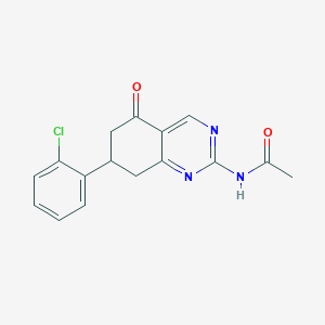 molecular formula C16H14ClN3O2 B5021543 N-[7-(2-chlorophenyl)-5-oxo-5,6,7,8-tetrahydro-2-quinazolinyl]acetamide 