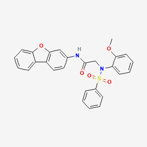 molecular formula C27H22N2O5S B5021555 N~1~-dibenzo[b,d]furan-3-yl-N~2~-(2-methoxyphenyl)-N~2~-(phenylsulfonyl)glycinamide 