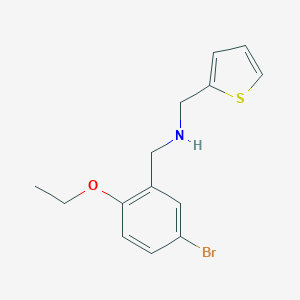 molecular formula C14H16BrNOS B502159 1-(5-bromo-2-ethoxyphenyl)-N-(thiophen-2-ylmethyl)methanamine 