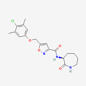 5-[(4-chloro-3,5-dimethylphenoxy)methyl]-N-[(3S)-2-oxo-3-azepanyl]-3-isoxazolecarboxamide