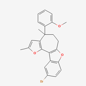 molecular formula C24H21BrO3 B5021598 10-bromo-4-(2-methoxyphenyl)-2,4-dimethyl-5,6-dihydro-4H-furo[2',3':3,4]cyclohepta[1,2-b][1]benzofuran 