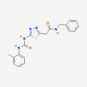 molecular formula C19H19N5O2S B5021608 N-benzyl-2-[5-({[(2-methylphenyl)amino]carbonyl}amino)-1,3,4-thiadiazol-2-yl]acetamide 