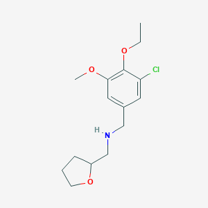 molecular formula C15H22ClNO3 B502163 N-(3-chloro-4-ethoxy-5-methoxybenzyl)-N-(tetrahydro-2-furanylmethyl)amine 