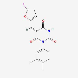 molecular formula C17H13IN2O4 B5021631 1-(3,4-dimethylphenyl)-5-[(5-iodo-2-furyl)methylene]-2,4,6(1H,3H,5H)-pyrimidinetrione 