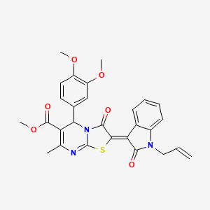 methyl 2-(1-allyl-2-oxo-1,2-dihydro-3H-indol-3-ylidene)-5-(3,4-dimethoxyphenyl)-7-methyl-3-oxo-2,3-dihydro-5H-[1,3]thiazolo[3,2-a]pyrimidine-6-carboxylate