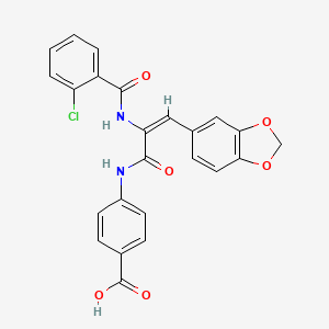 molecular formula C24H17ClN2O6 B5021658 4-({3-(1,3-benzodioxol-5-yl)-2-[(2-chlorobenzoyl)amino]acryloyl}amino)benzoic acid 