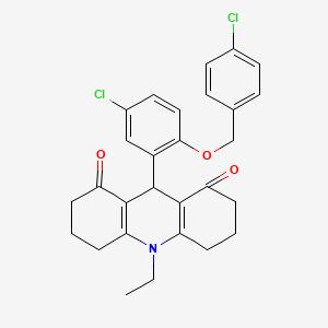 9-{5-chloro-2-[(4-chlorobenzyl)oxy]phenyl}-10-ethyl-3,4,6,7,9,10-hexahydro-1,8(2H,5H)-acridinedione