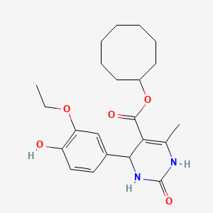 cyclooctyl 4-(3-ethoxy-4-hydroxyphenyl)-6-methyl-2-oxo-1,2,3,4-tetrahydro-5-pyrimidinecarboxylate